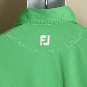 FootJoy FJ Men's green w/ white Athletic Fit short sleeve golf polo shirt S